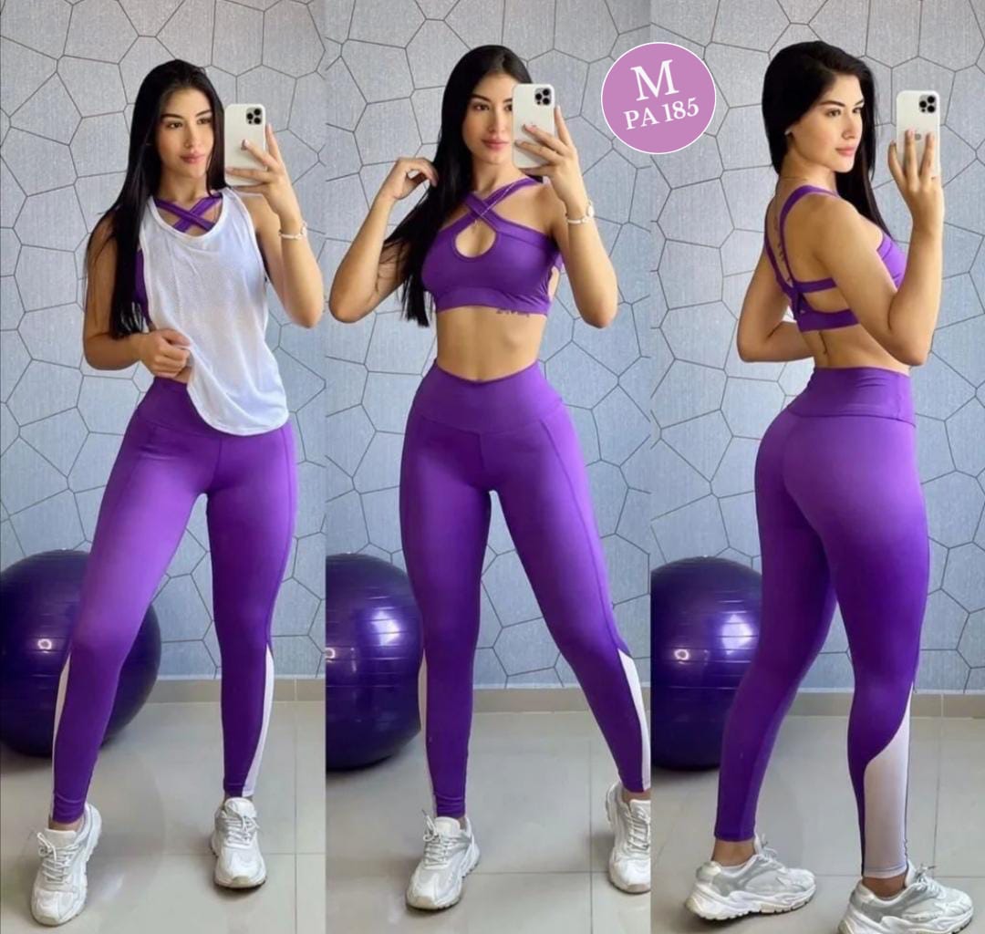 Conjunto deportivo para dama top cruzado